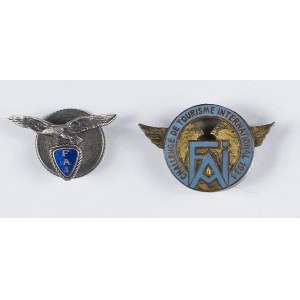Zestaw dwóch odznak FAI Federation Aeronautique Internationale (F.A.I.)