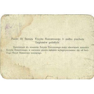 Dokument przyznania odznaki pamiątkowej Komenda Legionów Polskich