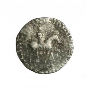 KRÓLESTWO INDO-SCYTÓW, Azes II (35-12 p.n.e.). AR tetradrachma - król na koniu / Zeus