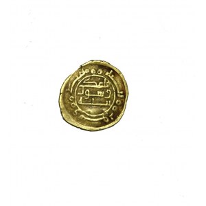 KALIFAT-1/4 dinara AV. Rzadko występująca frakcja złotego dinara o wadze 0,81g