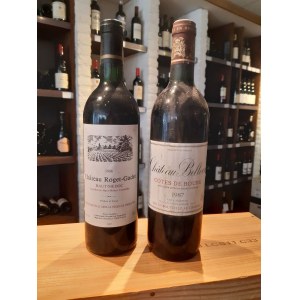 Bordeaux Château Roget-Gadet Haut Médoc, 0,75L 12%, rocznik 1986 Château Bellevue Cts. De Bourg, 0,75L 11,5%, rocznik 1987