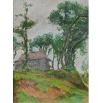 Józef PIENIĄŻEK (1888-1953), Drewniany kościółek na wzgórzu, 1927
