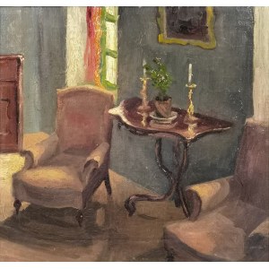 Samuel CYGLER / ZIEGLER / (1898-1945), Wnętrze saloniku, 1943-45