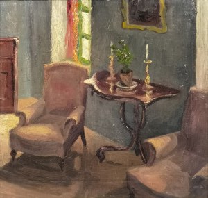 Samuel CYGLER / ZIEGLER / (1898-1945), Wnętrze saloniku, 1943-45