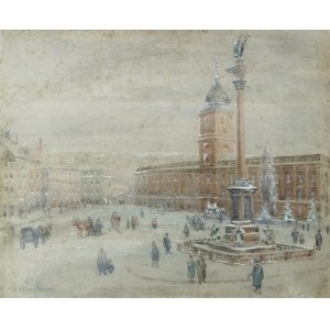 Antoni WILIŃSKI, XX w., Plac Zamkowy w Warszawie w zimowy dzień, 1927