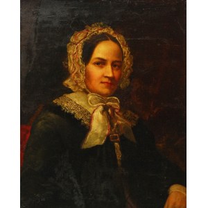 Malarz nieokreślony, XIX w., Portret kobiety w koronkowym czepcu