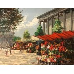Robert GIOVANI [XIX/XX w.], Targ kwiatowy przy La Madeleine