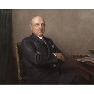 Kazimierz Pochwalski (1855 Kraków - 1940 tamże), Portret mężczyzny przy biurku, 1930 r.