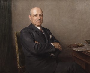 Kazimierz Pochwalski (1855 Kraków - 1940 tamże), Portret mężczyzny przy biurku, 1930 r.