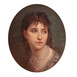 Piotr Le Brun (1802 - 1879), Portret kobiety z perłami
