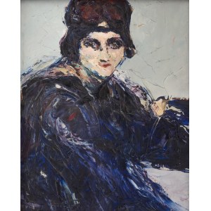 Włodzimierz Terlikowski (1873 wieś pod Warszawą - 1951 Paryż), Pejzaż nadmorski/Portret kobiety (obraz dwustronny)