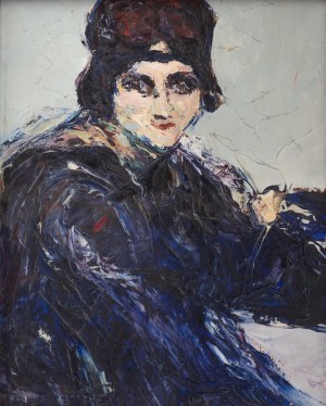 Włodzimierz Terlikowski (1873 wieś pod Warszawą - 1951 Paryż), Pejzaż nadmorski/Portret kobiety (obraz dwustronny)