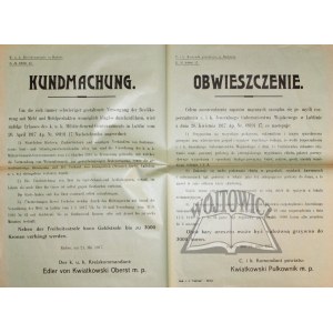 OBWIESZCZENIE. Kundmachung.