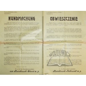 OBWIESZCZENIE. Kundmachung.