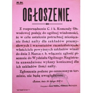 OGŁOSZENIE. Nr 34.