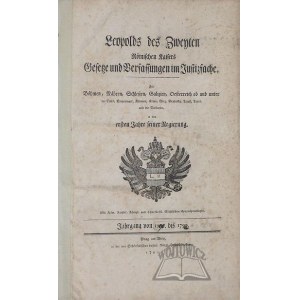 (LEOPOLD II), Leopolds des Zweyten Römischen Kaisers Gesetze und Verfassungen im Justizfache.