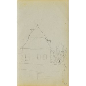 Jacek MALCZEWSKI (1854-1929), Szkic budynku z łamanym dachem ukazanego z boku