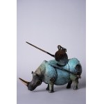 D.Z., Válečník na bronzovém nosorožci (v. 29 cm)