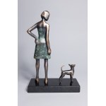 Joanna Zakrzewska, Girl with a Dog (Bronze, height 24 cm. Edition 4/8)