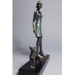 Joanna Zakrzewska, Girl with a Dog (Bronze, height 24 cm. Edition 4/8)