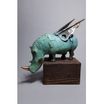 D.Z., okrídlený nosorožec (bronz, výška 35 cm)