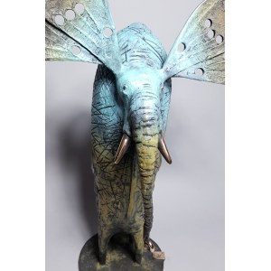 D.Z., Elephant-Motile (Bronze, height 56 cm)