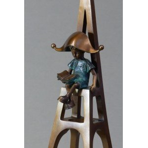 Pawel Erazmus, Meditation mit einem Buch (Bronze, H 44 cm)