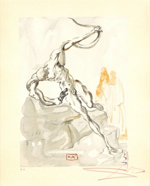 Salvador Dalí (1904-1989), Kara Vanniego Fucci, Piekło, Pieśń XXIV, z cyklu: Dante, Boska Komedia