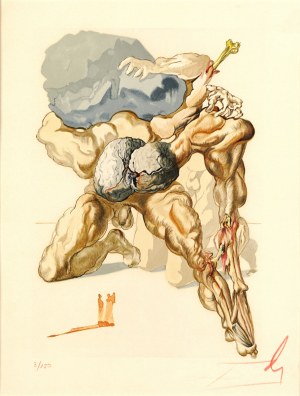 Salvador Dalí (1904-1989), Skąpy i zagubiony, Piekło, Pieśń VII, z cyklu: Dante, Boska Komedia
