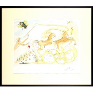 Salvador Dalí (1904-1989), Powóz i mucha, z cyklu: Bestiariusz de La Fontaine’a, 1974