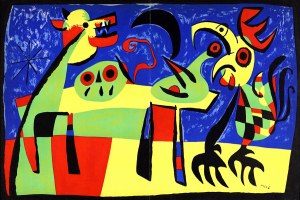 Joan Miró (1893-1983), Pies szczekający na księżyc - praca dwustronna