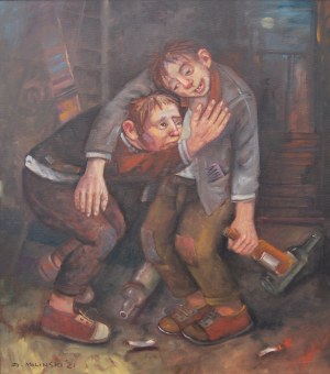 Dariusz Miliński, PRZYJACIELE, 80 x 70 cm.