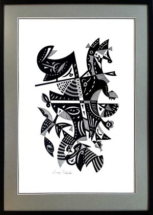 Alikhan Sandaal (ur. 1967), Czarno-białe metamorfozy Kandinsky'ego, 2020 - 2021