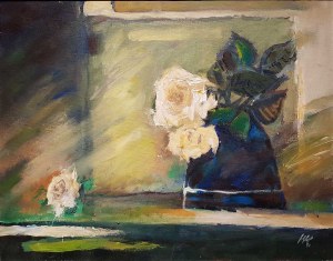 Wanda Kołaczyńska (ur. 1946), Róże w wazonie, 2019