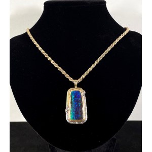 Złoty wisior BOULDER OPAL z łańcuszkiem