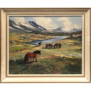 Nieustalony malarz, Pasące się konie