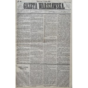 GAZETA WARSZAWSKA rok 1863 POCZ. BREAKING NEWS