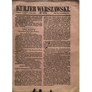 KURJER WARSZAWSKI rok 1858/1861 tři čísla