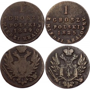Russia - Poland 1 Grosz Polski 1824 - 1825 IB