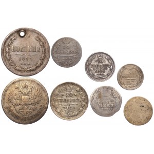 Russia Lot of 8 Coins 1770 - 1914