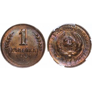 Russia - USSR 1 Kopek 1931 HHP MS 63