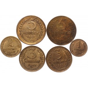 Russia - USSR Lot of 6 Coins 1930 - 1957