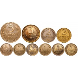 Russia - USSR Lot of 10 Coins 1930 - 1957