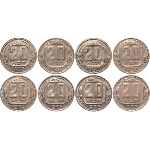 Russia - USSR Lot of 8 Coins 1936 - 1957