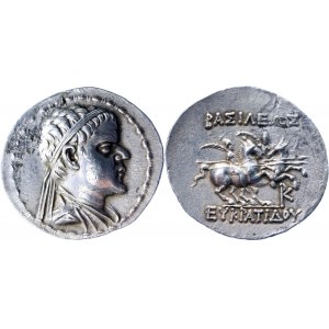Ancient Greece Greco-Baktrian Kingdom Eukratides I AR Tetradrachm 170 - 162 BC
