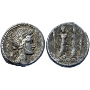 Roman Republic Gaius Egnatius Maximus AR Denarius 75 BC