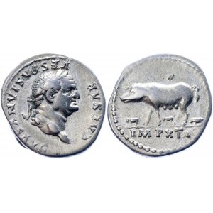 Roman Empire Vespasian AR Denarius 77 - 78 AD