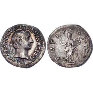 Roman Empire Rome AR Denarius 99 AD Trajan R1