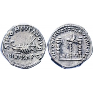 Roman Empire Marcus Aurelius with Lucius Verus AR Denarius 161 - 169 AD