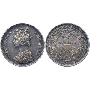 British India 2 Annas 1884
